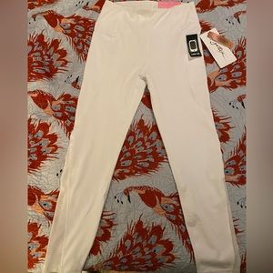 White athletic leggings